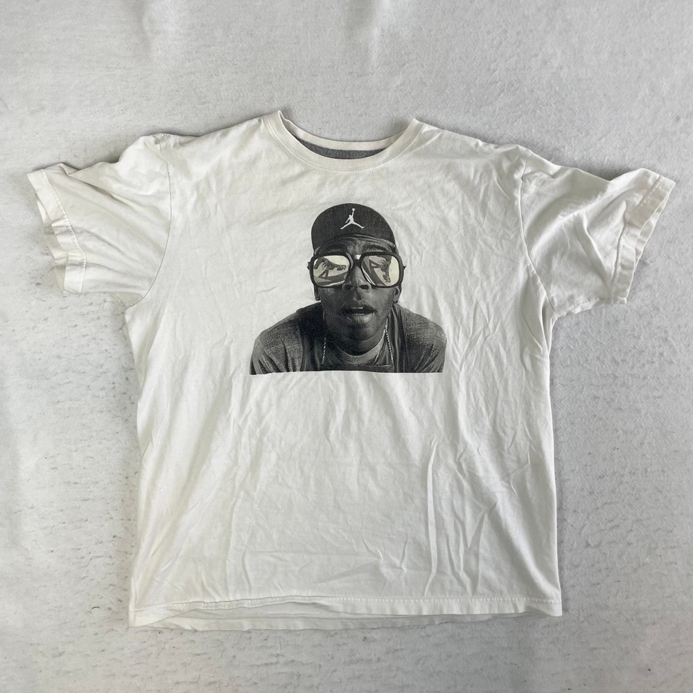 Jordan T-Shirt Mens XL White Mars Spike Lee Spizike Graphic Short Sleeve
